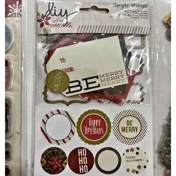 Christmas Stickers Rub Ons Die Cuts Buttons Snowman Winter Lot of 16 NEW - Picture 3 of 13